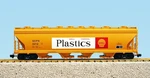 Usa Trains R14117 Shell 4-BAY Center Flow Covered Hopper, Yellow, 3 Road #s. Fixed Price $179.95.