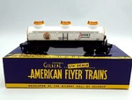 S-gauge American Flyer 6-48291 Jenney Gasoline Three Dome Tank Car Nib. Fixed Price $34.99.