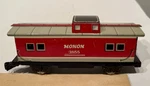 Marx 3855 Monon Caboose - 7 Inch / 4 Wheel Plastic Knuckle Coupler. Fixed Price $60.00.