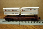 Lionel Southern Pacific Flat Car With Piggyback Trailerss #51027 Gauge. Fixed Price $32.55.