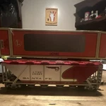 Lionel Gauge Santa Fe 19367 Red Warbonnet Freight Hopper Car. Fixed Price $75.00.